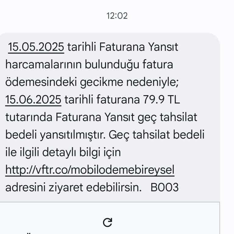 Vodafone Pay Gecikme Faizi Haksız Uygulandı