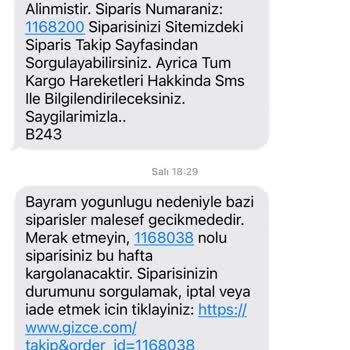Sipariş Verildi Ürün Gönderilmedi Bilgi Alınamıyor