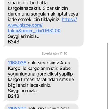 Sipariş Verildi Ürün Gönderilmedi Bilgi Alınamıyor