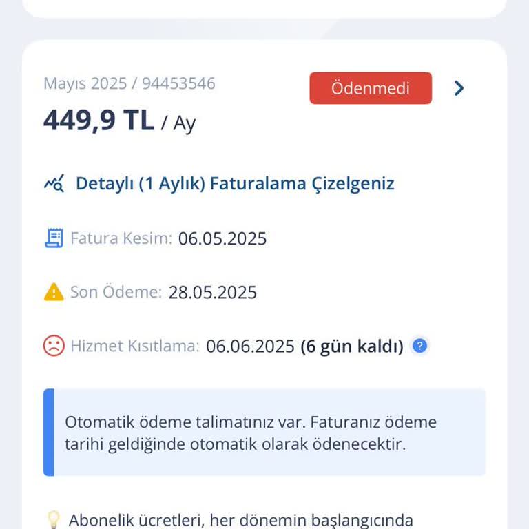 TurkNet Fatura Tutarı Ve Hizmet Sınırlaması Sorunu