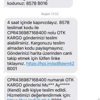 Yanlış Sipariş Bilgilendirmesi Yüzünden Sürekli SMS Alıyorum