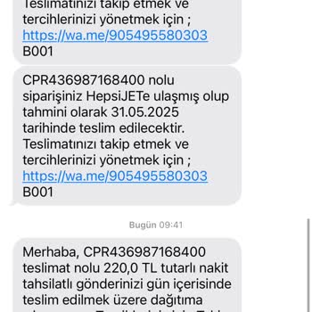 Yanlış Sipariş Bilgilendirmesi Yüzünden Sürekli SMS Alıyorum
