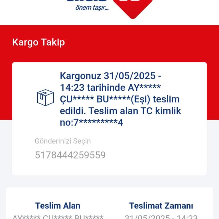Kargom Tanımadığım Birine Teslim Edilmiş Görünüyor Ve Bilgilendirilmedim