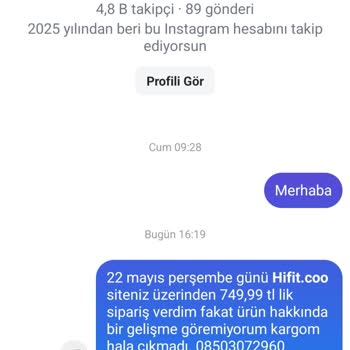 Sipariş Sonrası İletişimsizlik Ve Engelleme Yaşadım