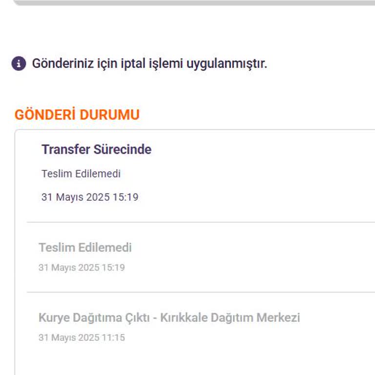 Onayım Olmadan Yanlış Teslimat Noktasına Ürün Gönderildi Ve Siparişim İptal Edildi