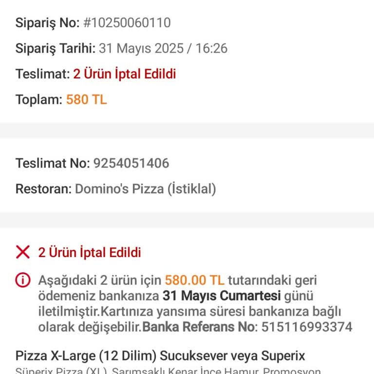 Siparişin Haksız İptali Ve Kampanya Hakkının Kaybı