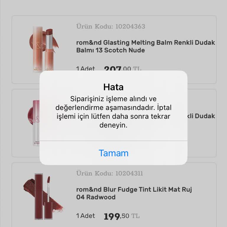 Sipariş İptali Ve Müşteri Hizmetleri Desteği Sorunu