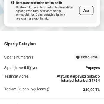 Yanlış Ve Eksik Gelen Popeyes Siparişi Mağduriyeti