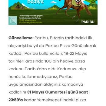 Paribu Kampanya Kodu Yemeksepetinde Geçerli Değil