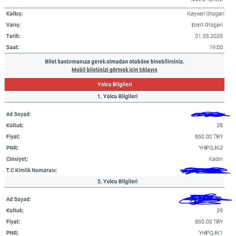 Acil Durumda Bilet Saatini Değiştirme Talebim Karşılanmadı