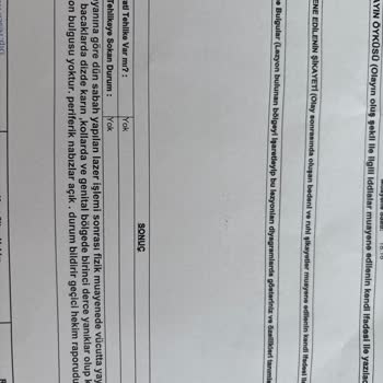 Lazer Epilasyon Sonrası Yanık Ve İlgisiz Yaklaşım