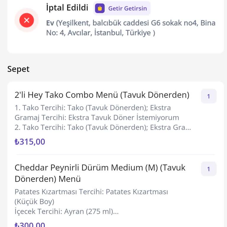 Sipariş Adresim Doğru Olmasına Rağmen İptal Ve İade Sorunu