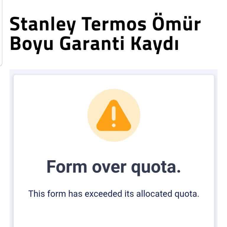 Stanley Termos Garanti Kaydı İçin Kota Doldu Hatası ve İletişim Sorunu