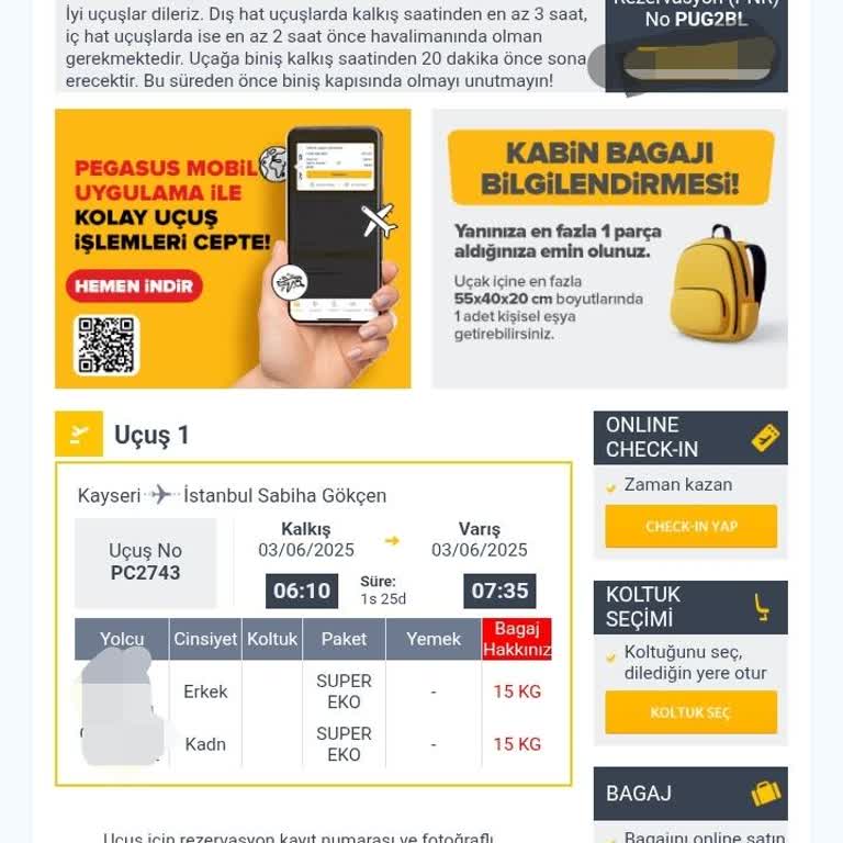 Pegasus Bilet Değişikliği Ve İptalinde Yüksek Ücret Talebi