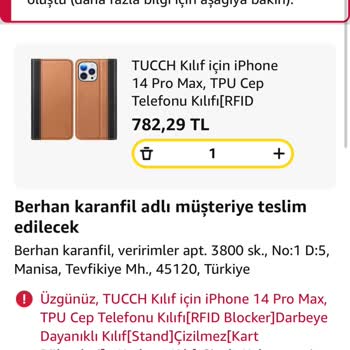 Adreslerim Kabul Edilmiyor, Sipariş Veremiyorum