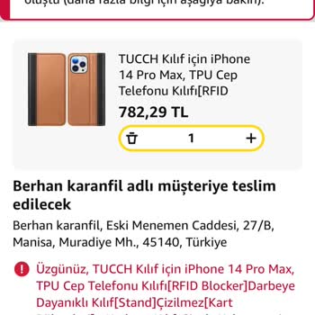 Adreslerim Kabul Edilmiyor, Sipariş Veremiyorum