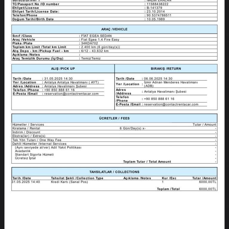 Araç Kiralarken Ek Sigorta Zorunluluğu Ve İade Sorunu