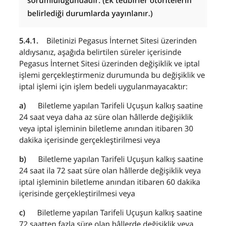 Pegasus Bilet İptalinde Ücret Kesintisi Ve İletişim Sorunu