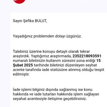 THY Açık Bilet Hakkım Haksızca İptal Edildi
