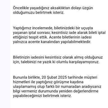 THY Açık Bilet Hakkım Haksızca İptal Edildi