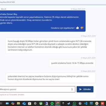 TurkNet Hız Sorunları Ve Yetersiz Çözüm Önerisiyle Mağduriyet Yaşıyorum