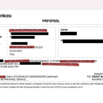 Riccon Shoes'da Kart Bilgilerimle İzinsiz Para Çekilmesi