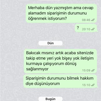 Sipariş Sonrası Sessizlik Ve Ürün Teslim Edilmedi