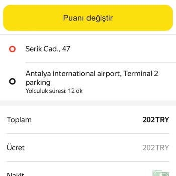 Yandex GO İle Çağrılan Takside Fazla Ücret Alındı