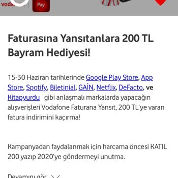Bayram Kampanyası Harcamam Faturama Yansıtılmadı