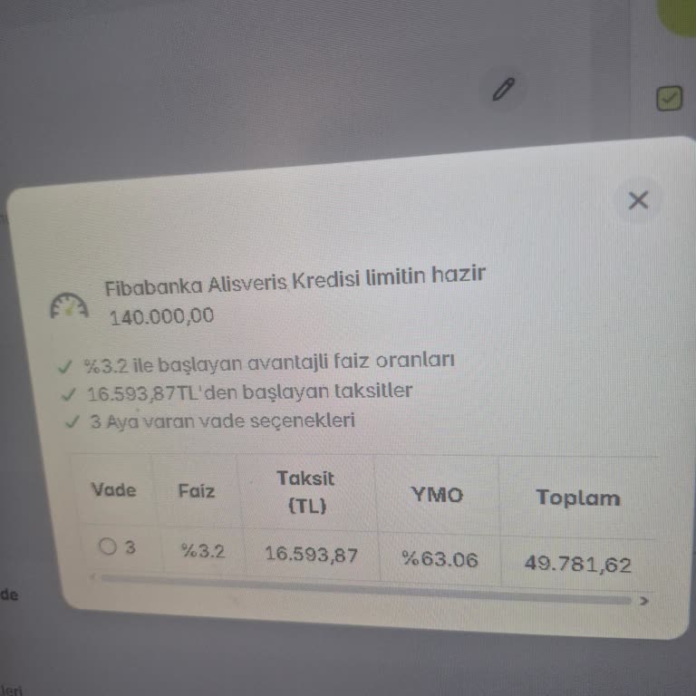 Peşin Fiyatına Ertelemeli Taksit Seçeneği Sunulmuyor