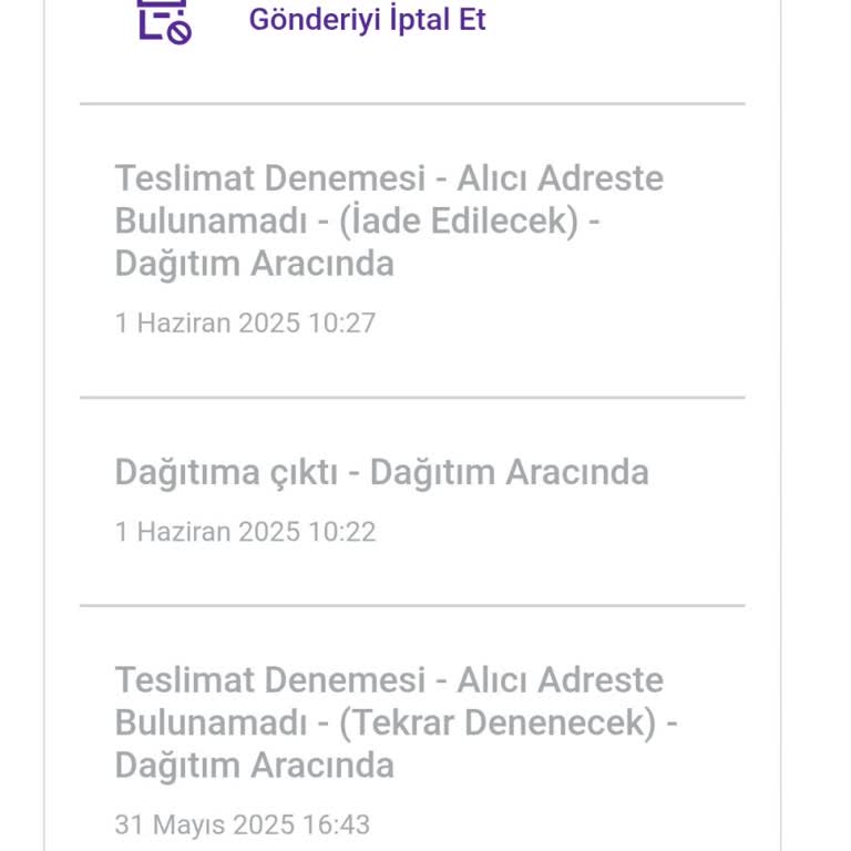 Kargo Teslim Edilmeden İade Edildi Ve Bilgilendirilmedim
