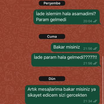 Bir Aydır Bekleyen İade Ve Cevapsız Müşteri Hizmeti