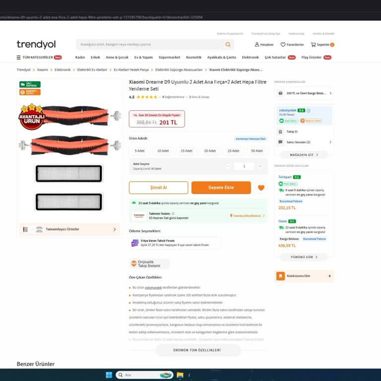 Trendyol Ürün Fiyatındaki İndirim Sonrası Aradaki Farkın İadesini Talep Ediyorum