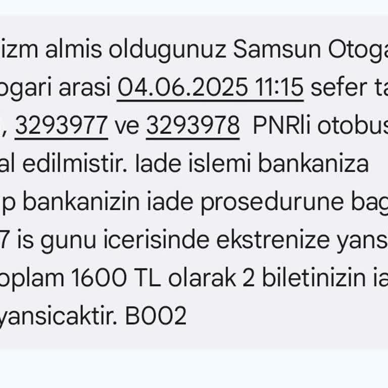 Obilet Ve Karadeniz Golden İle Yaşanan İade Ve Mağduriyet Süreci