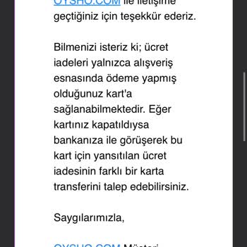Oysho İade Onayı Sonrası Aylardır Para İadem Yapılmıyor Müşteri Hizmetleri Çözüm Sunmuyor
