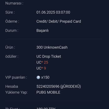 Ödeme Alındı Fakat UC Hesabıma Yüklenmedi, Çözüm Bekliyorum