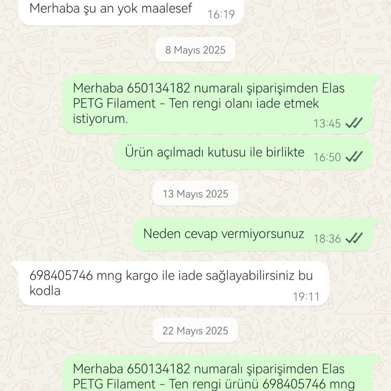Renk Farklılığı Ve İade Talebime Yanıt Alamadım