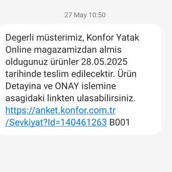 Konfor Yatak Siparişim Eksik Ve Teslimat Süresi Belirsiz