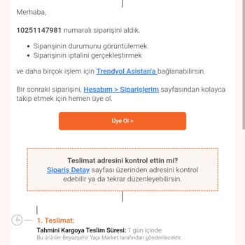 Siparişim Trendyol'da Görünmüyor, Durumunu Öğrenmek İstiyorum