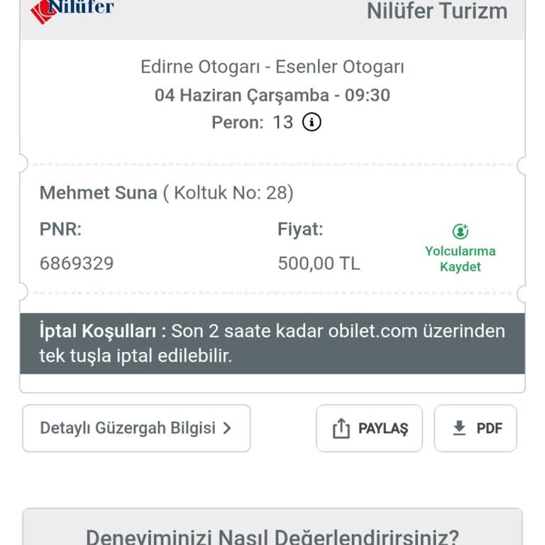 Bilet İptalinde Para Çekildi, Bilet Bulunamıyor Ve Müşteri Hizmetlerine Ulaşılamıyor