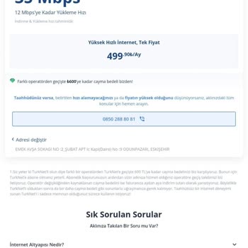 Web Sitesinde Yanıltıcı Hız Bilgisi Ve Gerçekten Düşük İnternet Hızı