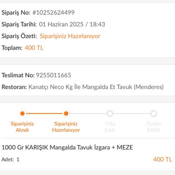 2 Dakikada Hazırlanan Siparişin İptal Edilmemesi Müşteri Mağduriyeti Yarattı