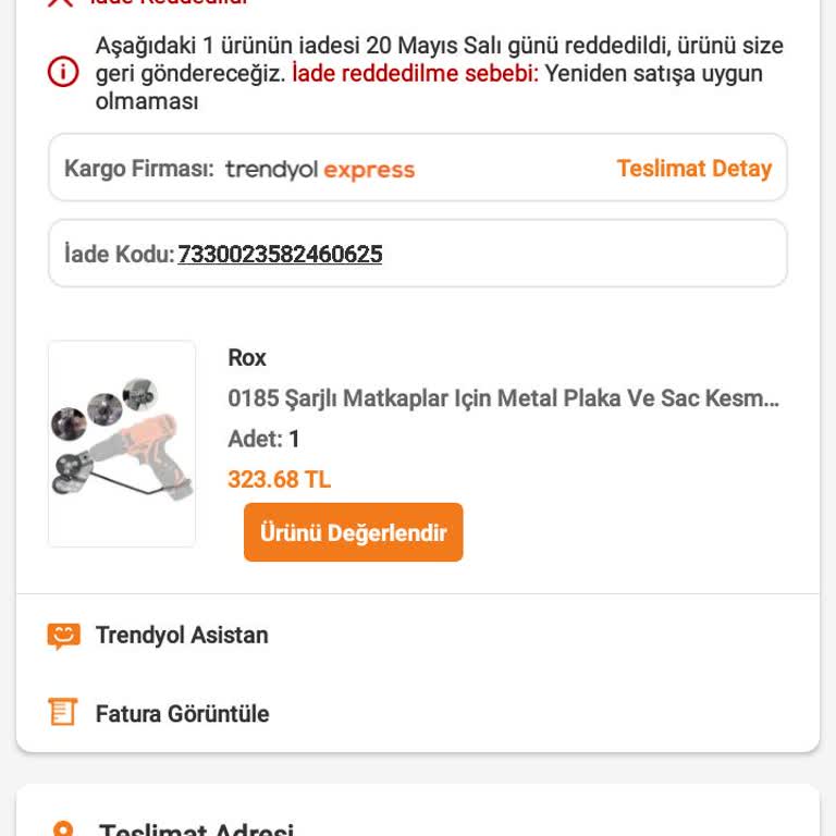 Siparişimde Belirtilen Marka Yerine Farklı Ürün Gönderildi