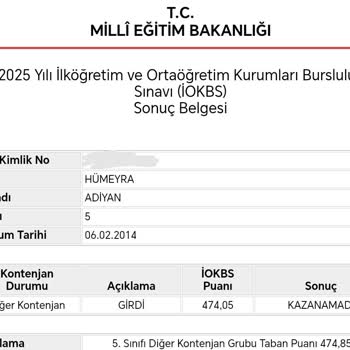 Bursluluk Sınavında 0,25 Puanla Hakkımın Kaybolmasına Üzgünüm