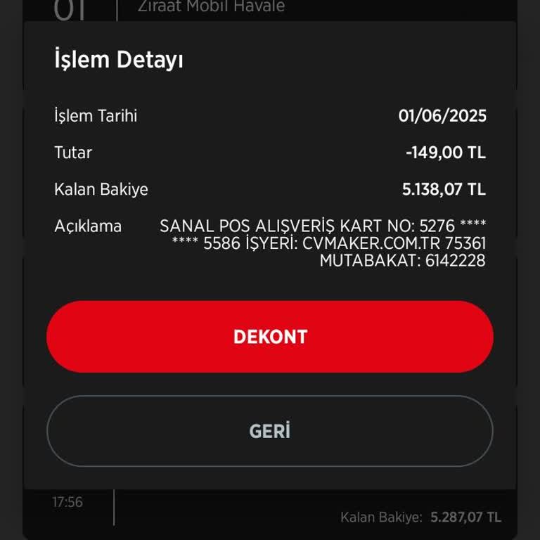 CV Maker Hesabımdan İzinsiz Para Çekti Şaşkınım