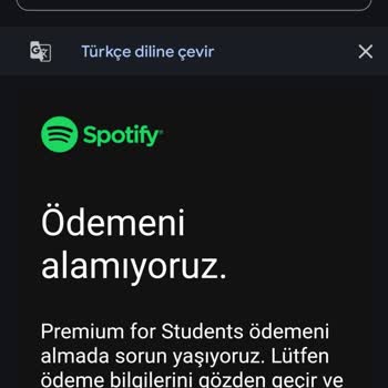 Spotify Premium Ödemem Alınmadı, Papara'ya Ulaşamıyorum