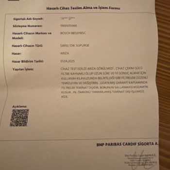 Sigorta Kapsamında Süpürge Sorunlarıma Çözüm Bulunmadı