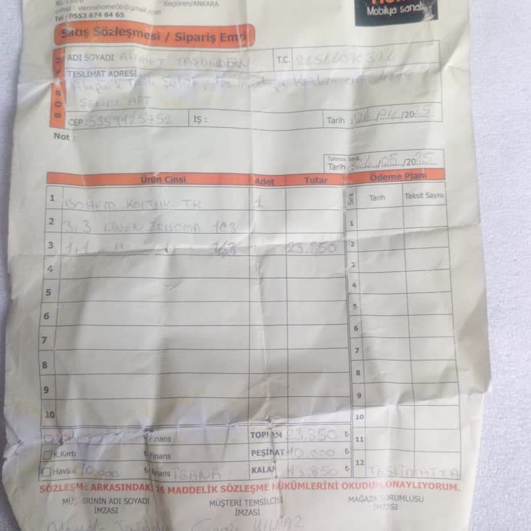 Koltuk Takımı Teslim Edilmiyor, Kapora İadesi Yapılmıyor