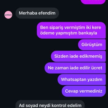 İade Edilmeyen Ürün Ücreti Ve Cevapsız Destek