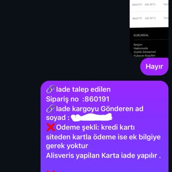 İade Edilmeyen Ürün Ücreti Ve Cevapsız Destek